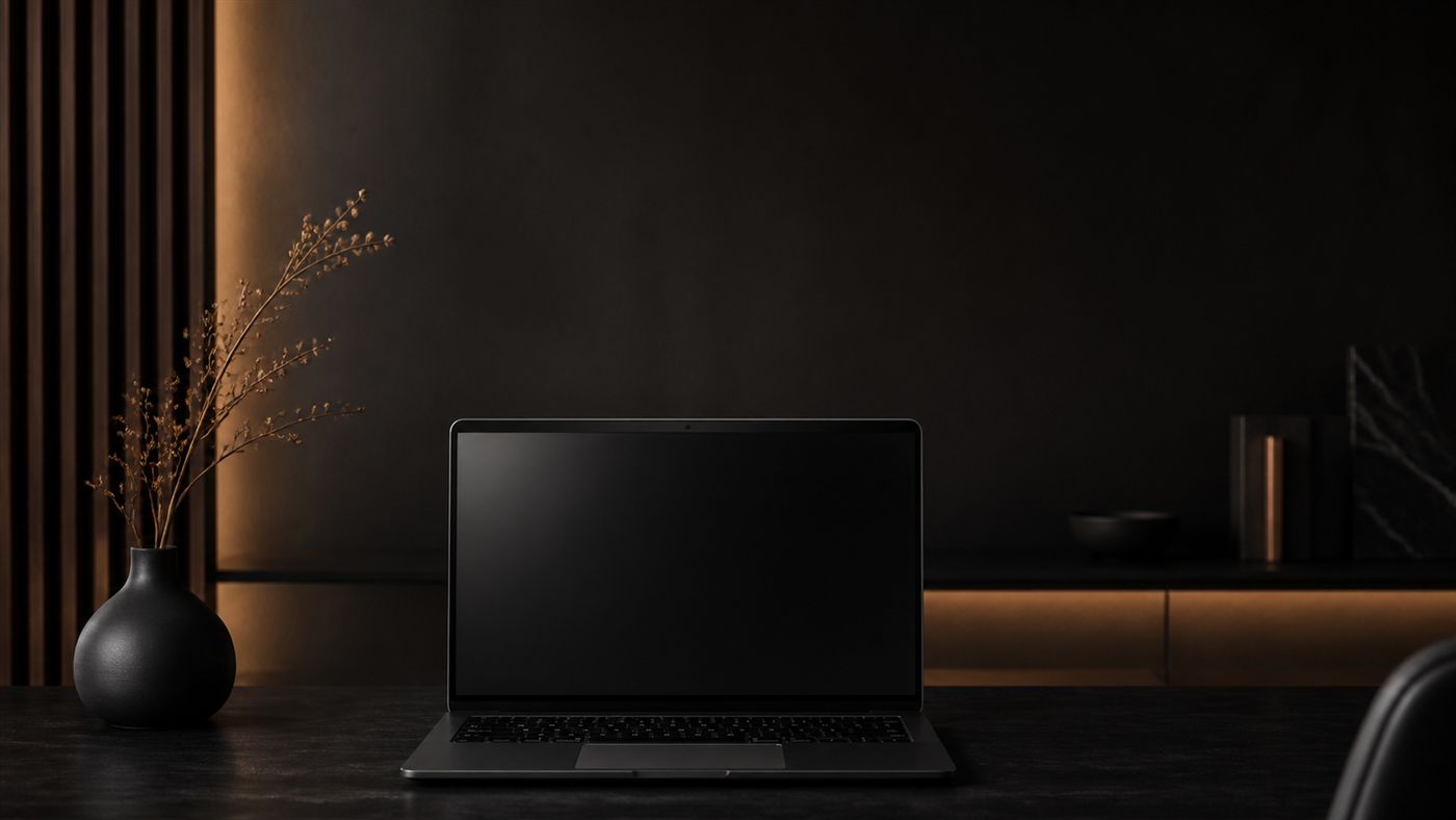 Ruhige, redaktionelle Darstellung einer professionellen Firmenwebsite